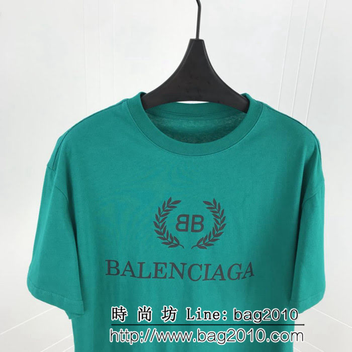 BALENCIAGA巴黎世家 19ss 麥穗雙B短袖 定制面料 七色可選百搭款 男女同款 ydi2465